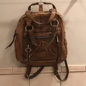 Fossil | Bags | Vintage Fossil Leather And Canvas Distressed  display picture 3